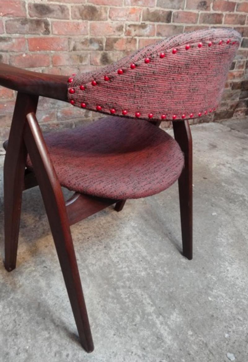 Mid-Century Modern, 1960, Solid Teak Tijsseling Cowhorn Chair In Good Condition For Sale In Markington, GB