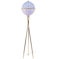 Mid-Century Modern style Brass Floor Lamp "Quoluna", Re Edition