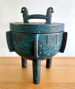 Burmesischer Mid-Century-Modern-Eiskübel aus Bronze von DesignerJames Mont aus der Mitte des Jahrhunderts 1960er Jahre