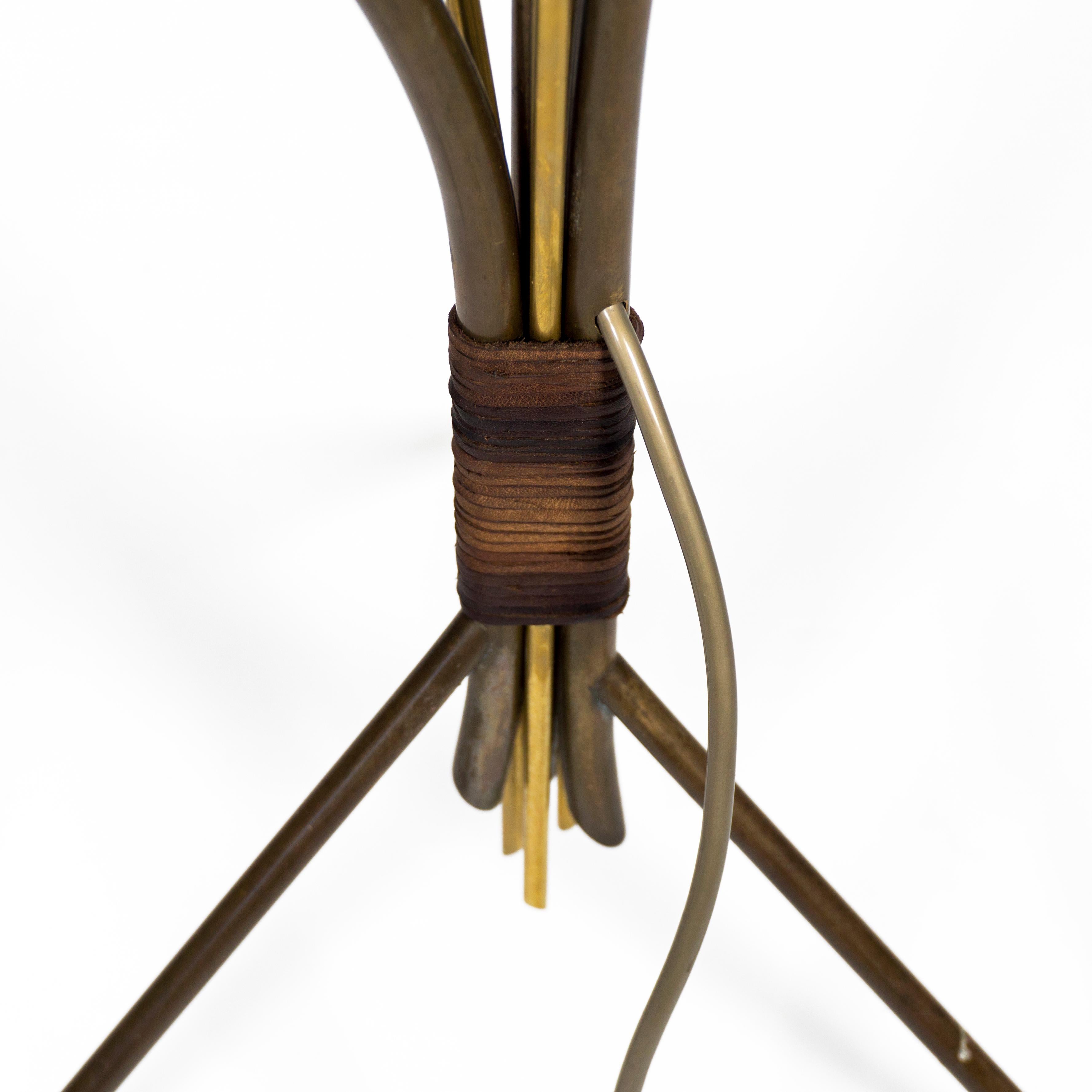 Mid-Century Modern 1960s Cocoon Brass Cattails Vintage Floor Lamp For Sale 6