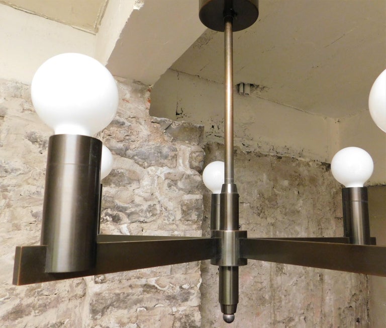  Arredoluce Attributed Mid-Century Modern  Italian Chandelier Light For Sale 8