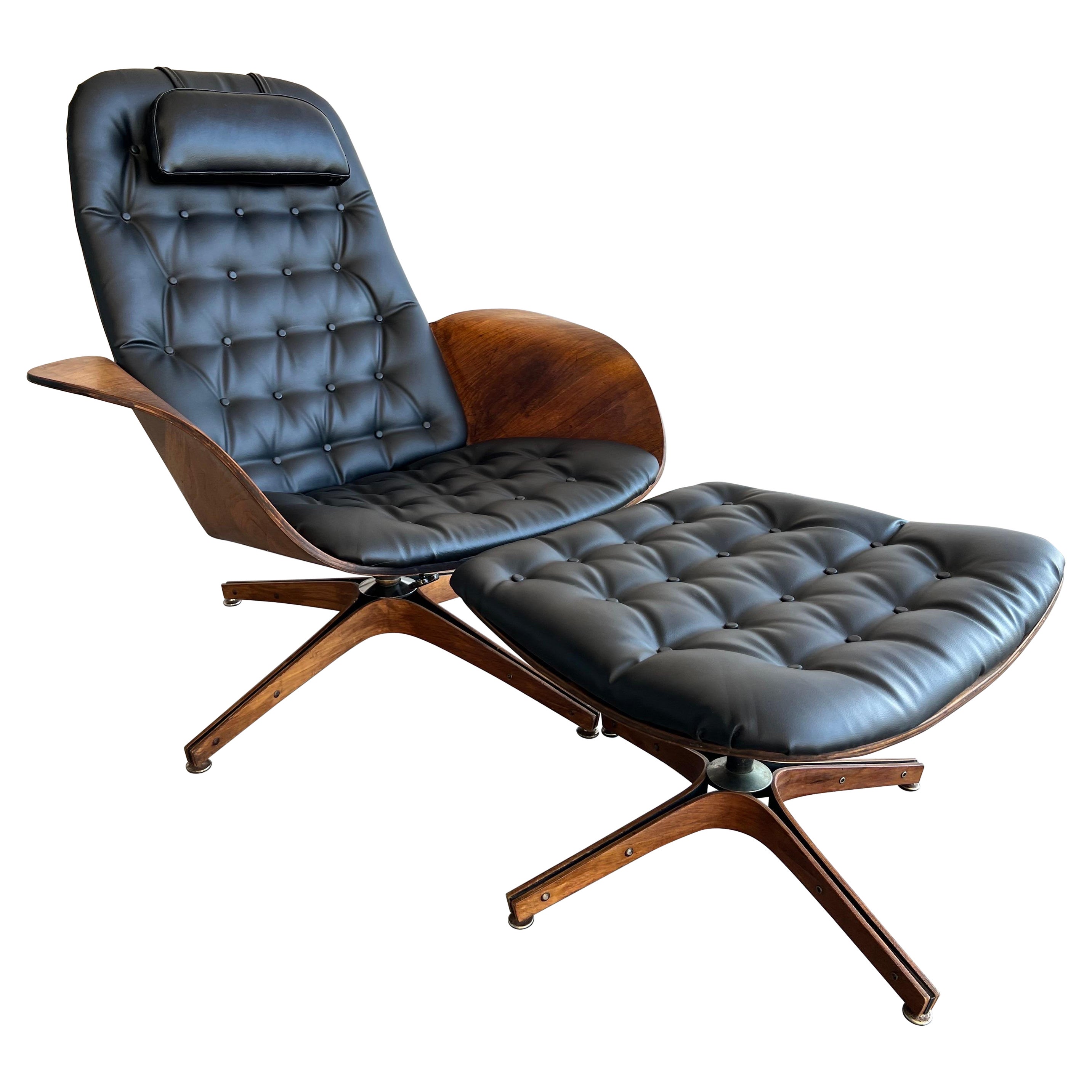 Mid Century Modern 1960er Plycraft George Mulhauser Mr. Stuhl und Ottomane