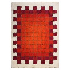 Mid-Century Modern 1960s Rya Geometric Area Rug - 6' 7" W x 9' 5" L