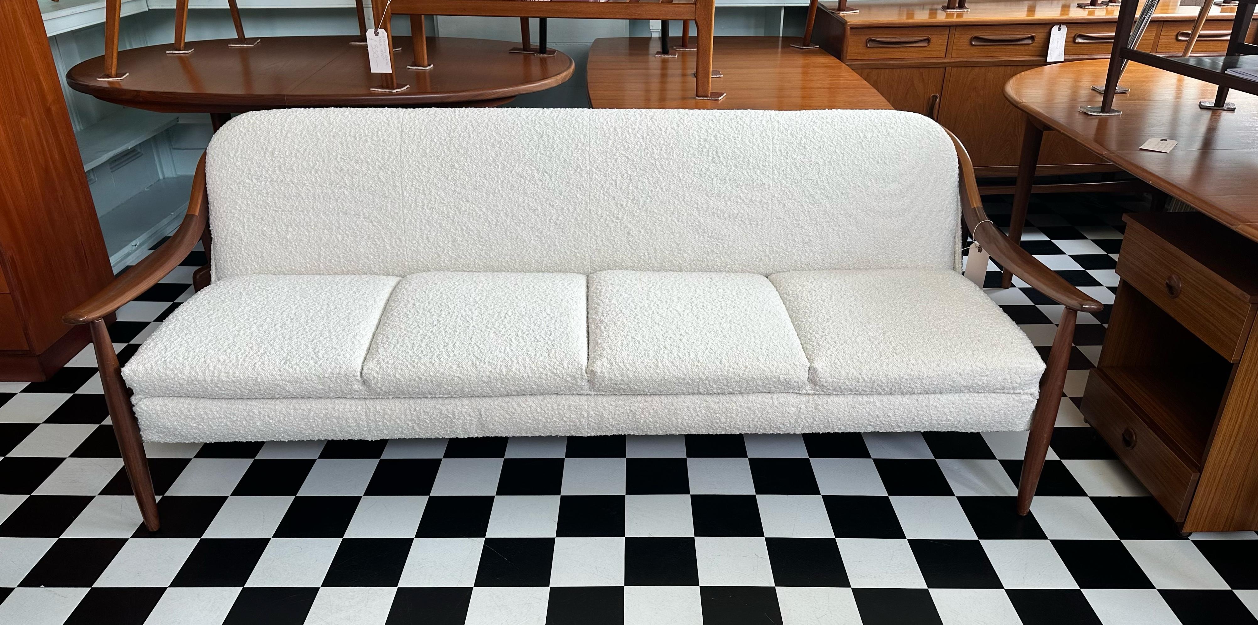 Mid Century Modern 1960’s Teak and Boucle Sofa Bed by Greaves & Thomas 2