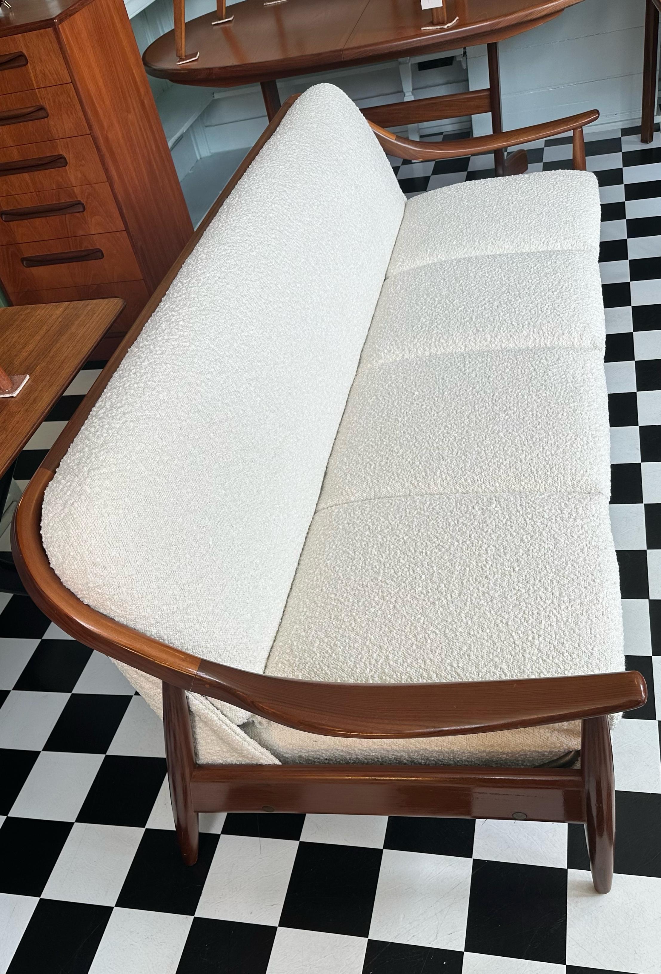 20th Century Mid Century Modern 1960’s Teak and Boucle Sofa Bed by Greaves & Thomas