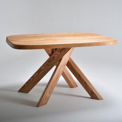 Table de salle à manger rectangulaire en orme datant de 1970 T35 by Pierre Chapo