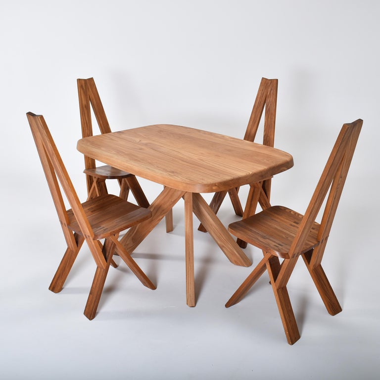 Mid-Century Modern 1970 Elm Rectangle Dining Room Table ...