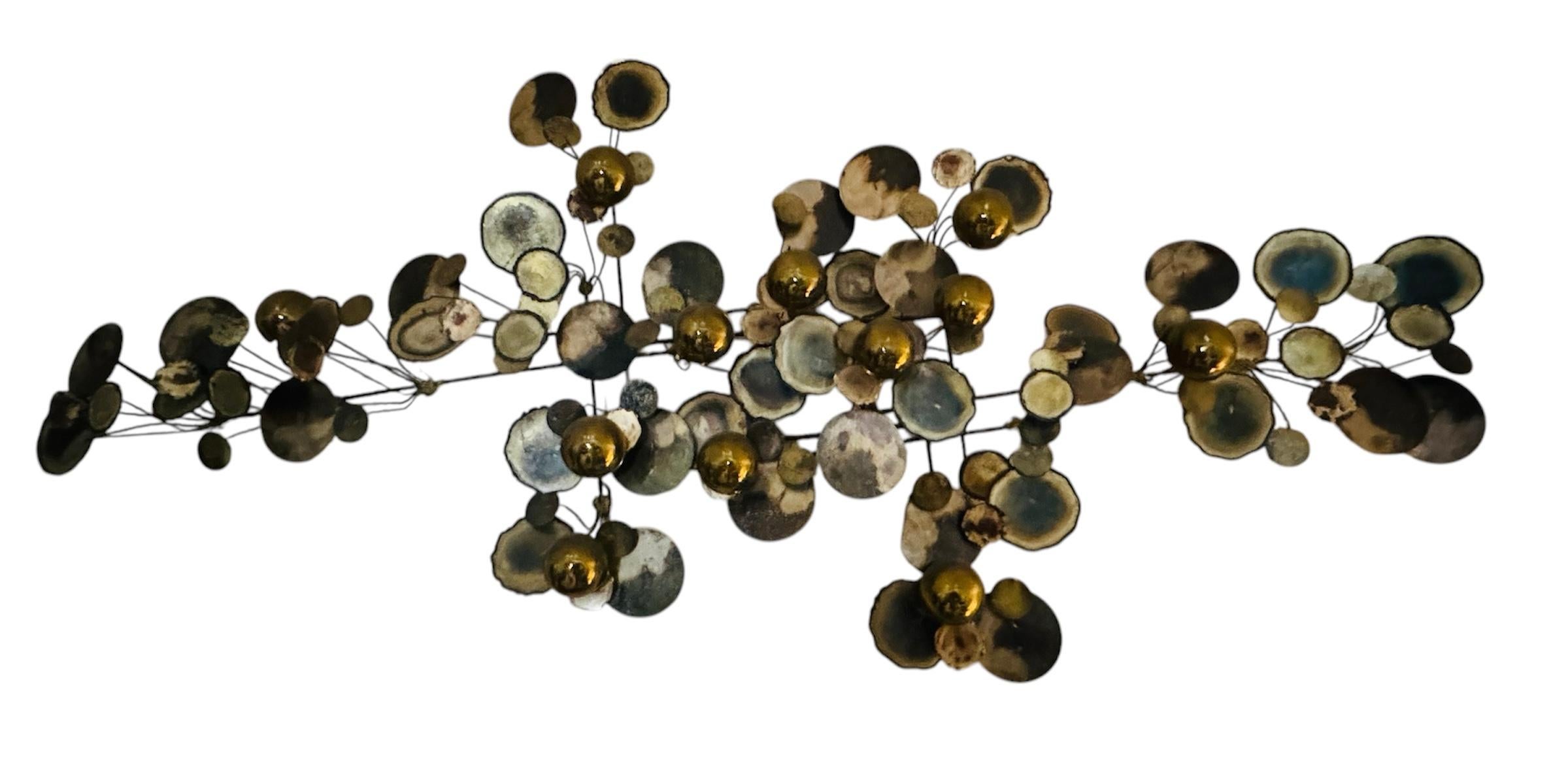Mid Century Modern 1970er Curtis Jere Regenbogen-Wandskulptur, signiert (Geschweißt) im Angebot