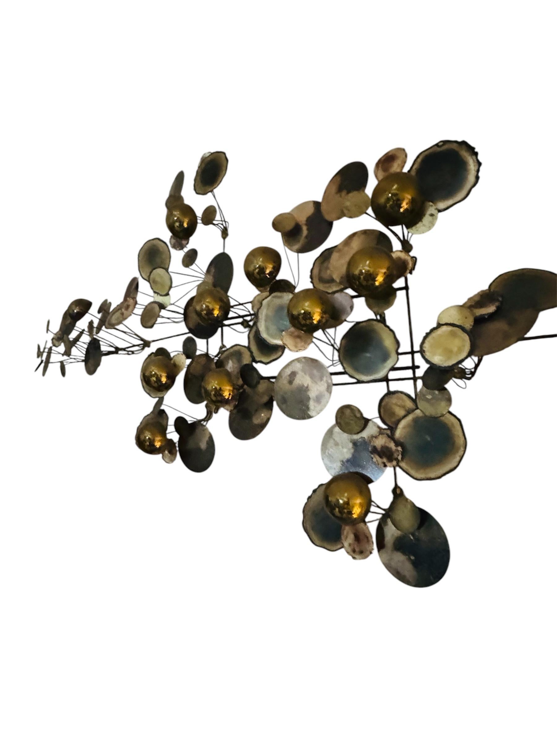 Mid Century Modern 1970er Curtis Jere Regenbogen-Wandskulptur, signiert im Zustand „Gut“ im Angebot in Stafford, TX