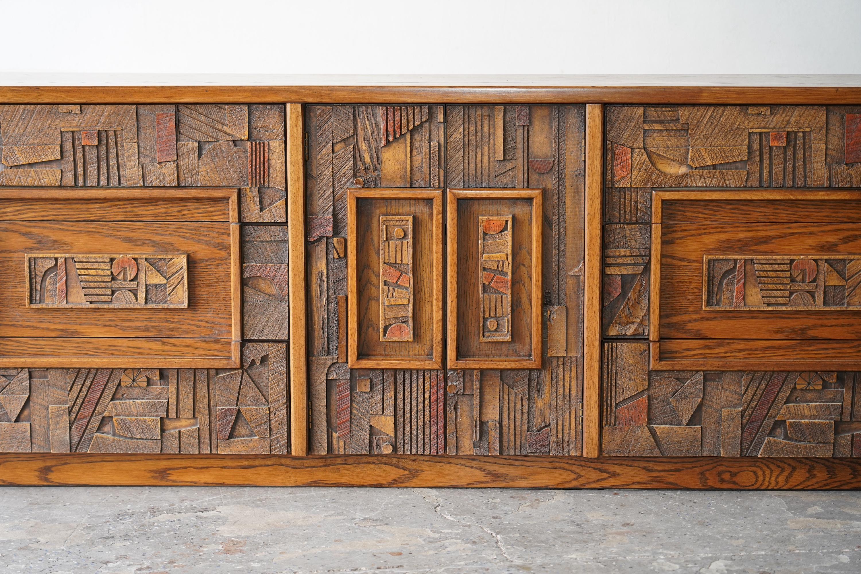 Mid Century Modern 1970s Lane Brutalist Dresser / Credenza - Pueblo Line 8