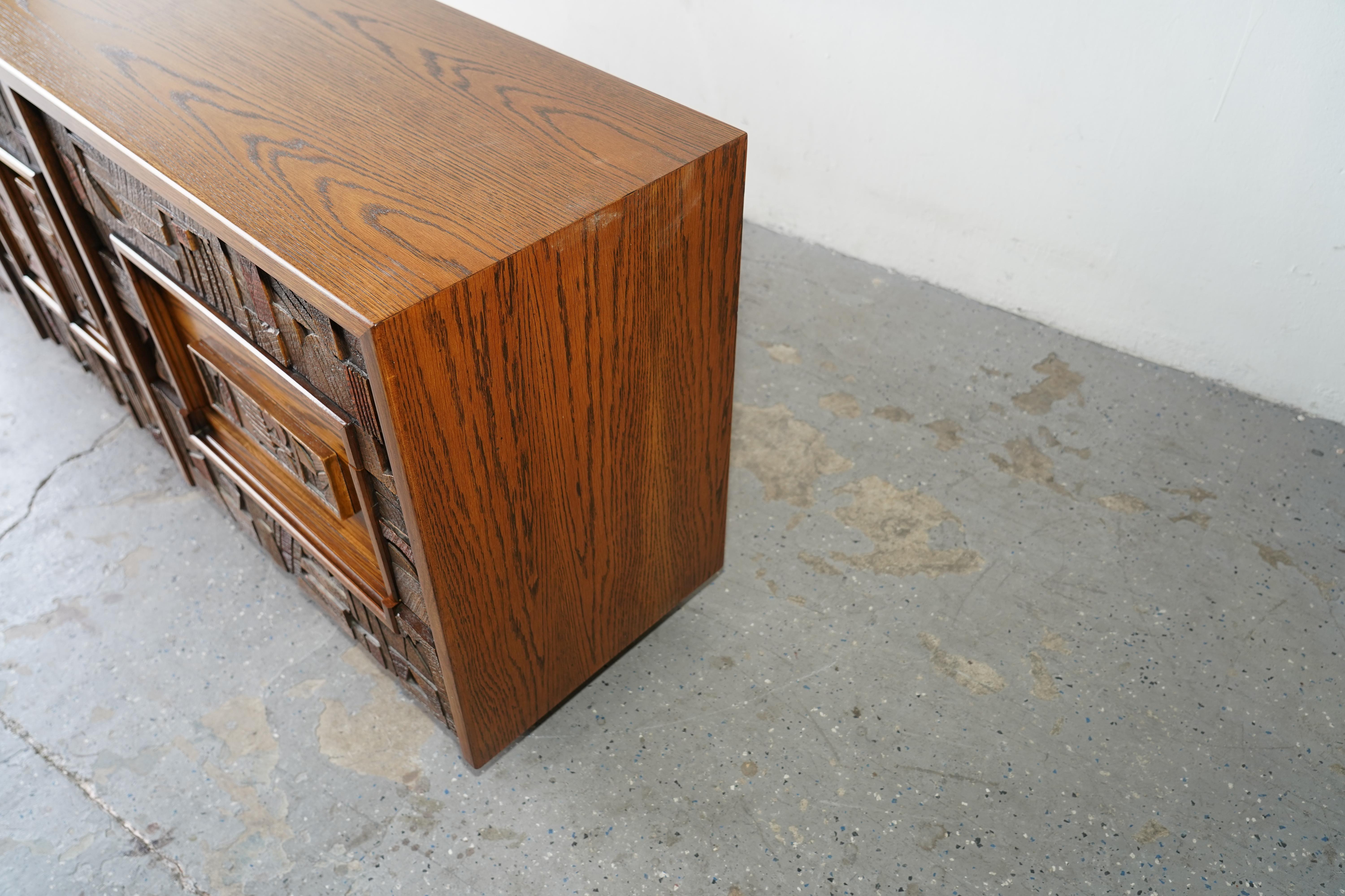 Mid Century Modern 1970s Lane Brutalist Dresser / Credenza - Pueblo Line 2