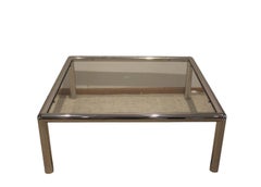 Grande table basse tubulaire chromée John Mascheroni, mi-siècle moderne, années 1970