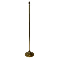 Mid-Century Modern 1970s Minimalist Brass Trumpet-Base Floor Lamp