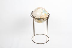 Mid-Century Modern 1970s Paul McCobb Style Brass Stand Replogle Globe