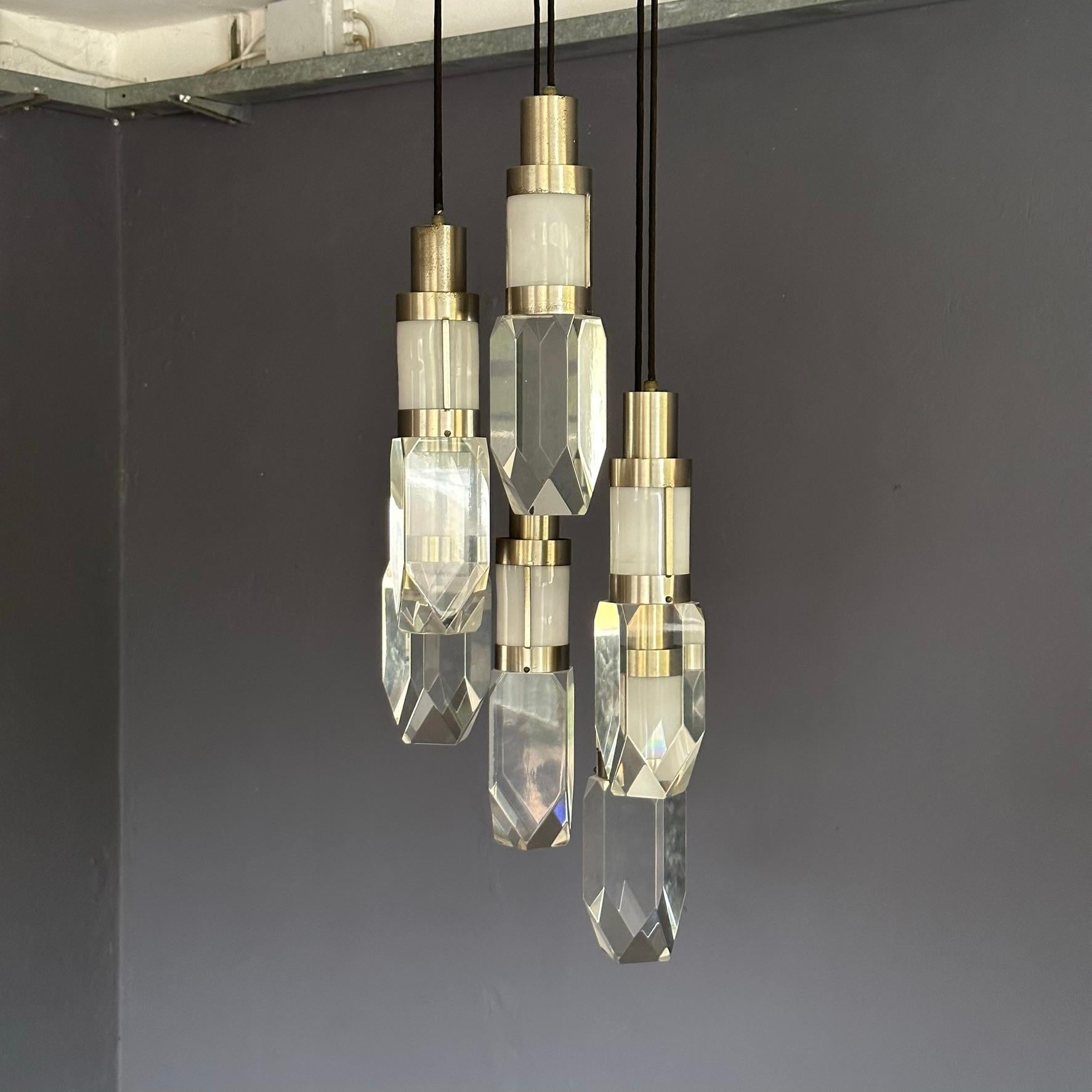 Mid-Century Modern, 1970s Pendant Chandelier, design by Gaetano Missaglia In Good Condition For Sale In Milan, IT