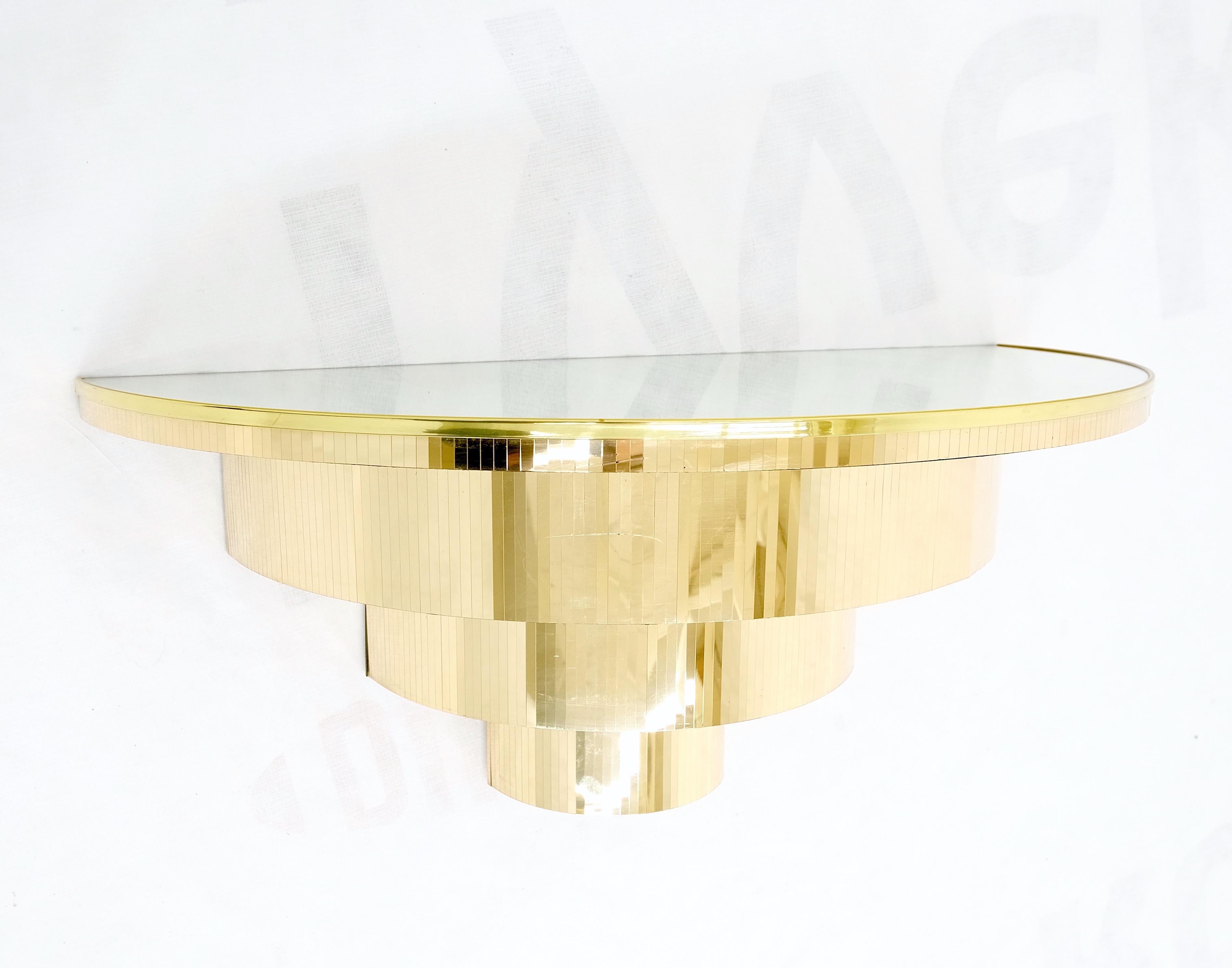 Mid-Century Modern 1970s Petit Demilune Shape Mirror Top Console Table Mint! For Sale 2