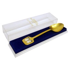 Cucchiaio d'argento dorato annuale del 1978, design Sigvard Bernadotte