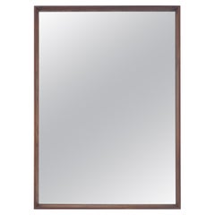 Mid Century Modern 2" Deep Profile Solid Walnut 32x43 Rectangle Wall Mirror MINT