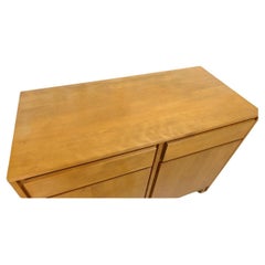 Mid century modern 2 drawer blonde maple bar cabinet by Leslie diamond