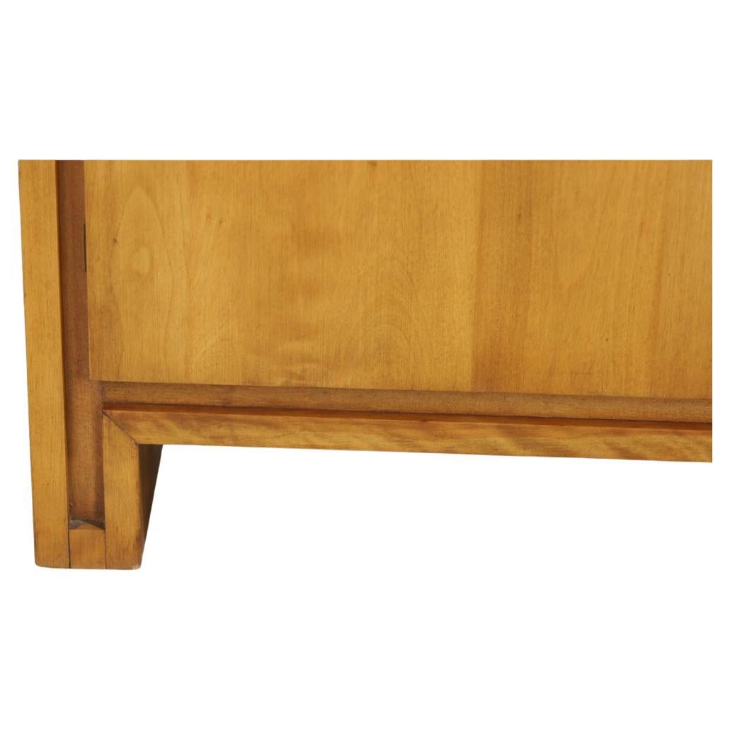 American Mid century modern 2 drawer blonde maple bar cabinet by Leslie diamond