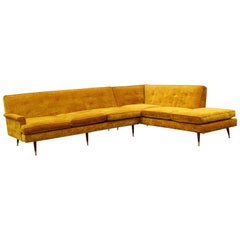 Mid-Century Modern 2 Pc Sectional Sofa Dunbar or Probber Attributed 1960s