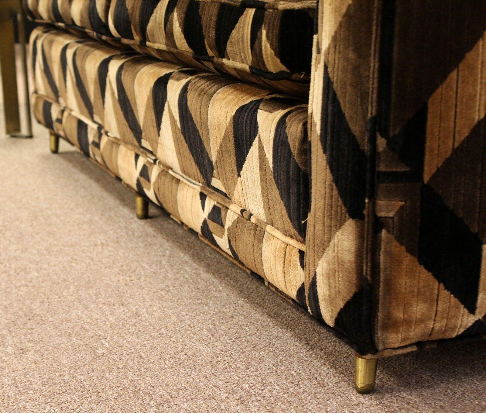 Mid-Century Modern 2-Piece Sectional Sofa Brass Baughman Lenor Larsen Style In Good Condition In Keego Harbor, MI