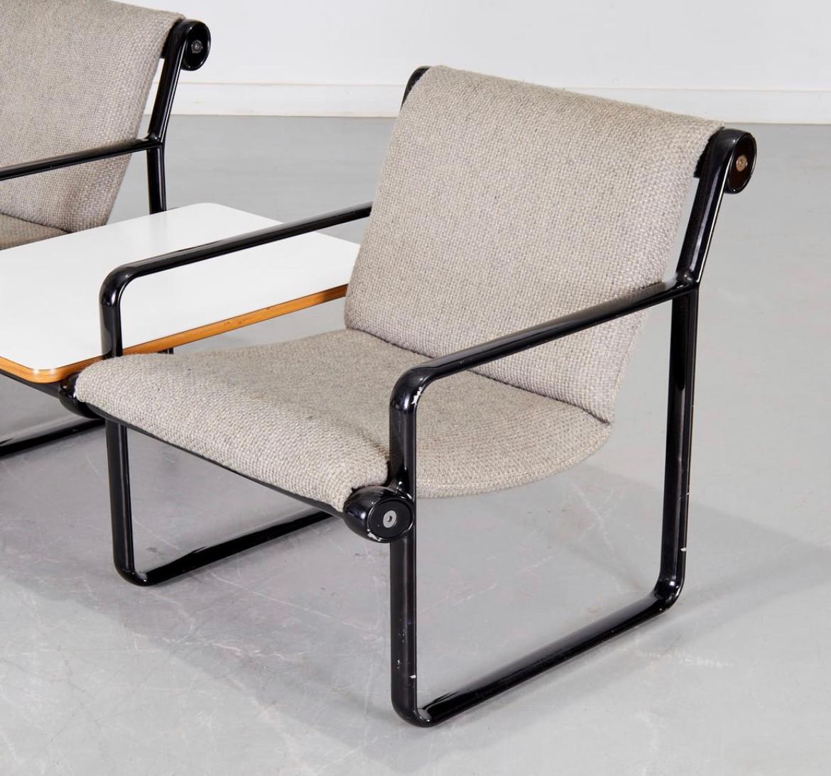 Moderner 2-Sitz-Sofatisch aus der Mitte des Jahrhunderts Bruce Hannah und Andrew Morrison für Knoll  (amerikanisch) im Angebot