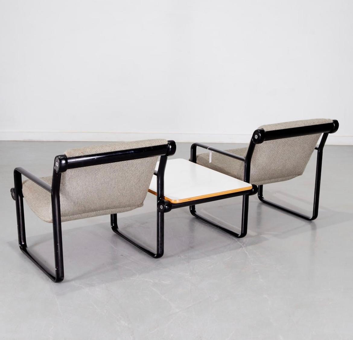 Moderner 2-Sitz-Sofatisch aus der Mitte des Jahrhunderts Bruce Hannah und Andrew Morrison für Knoll  (Ende des 20. Jahrhunderts) im Angebot