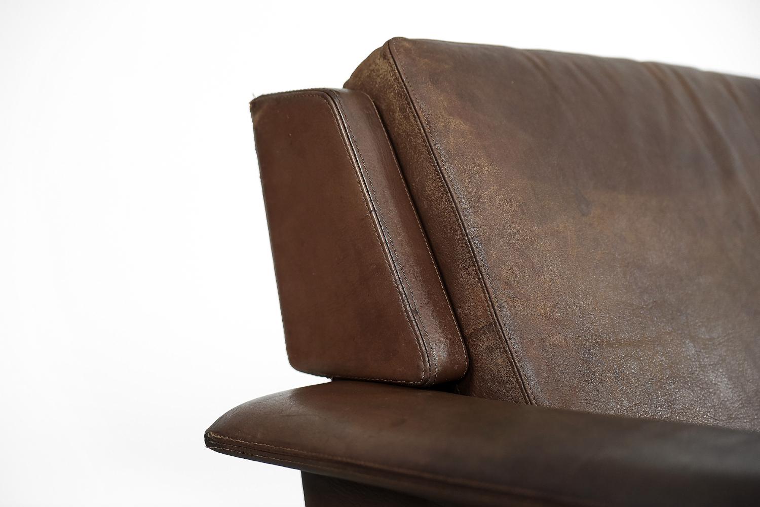 Canapé 2 places en cuir marron de style moderne du milieu du siècle dernier, 3330 par A. Vodder pour Fritz Hansen en vente 7