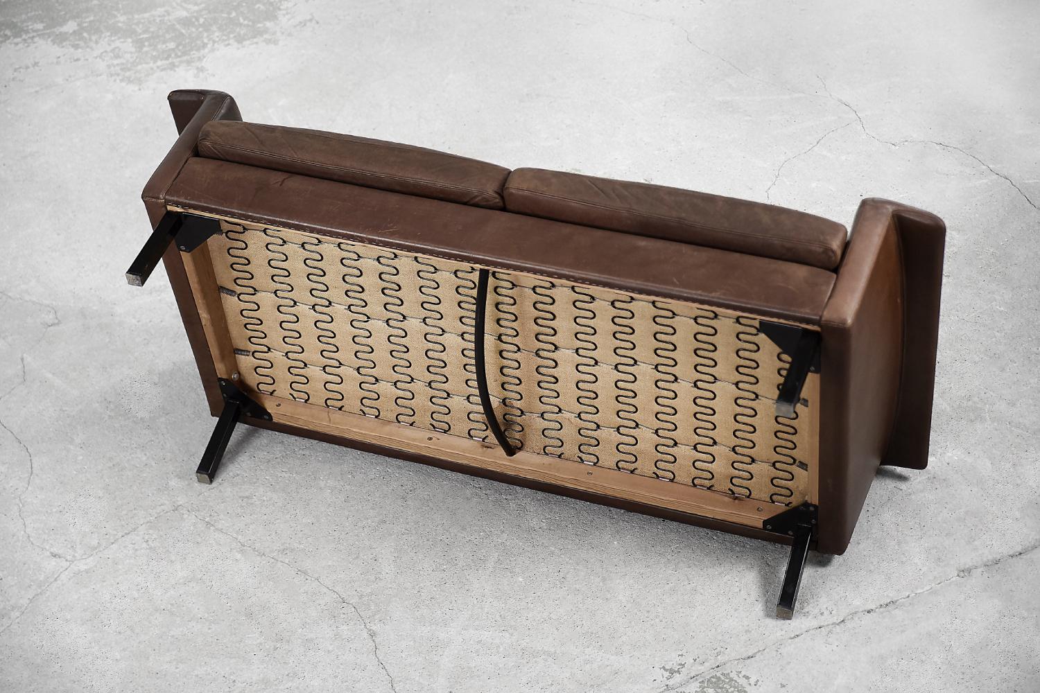 Canapé 2 places en cuir marron de style moderne du milieu du siècle dernier, 3330 par A. Vodder pour Fritz Hansen en vente 11