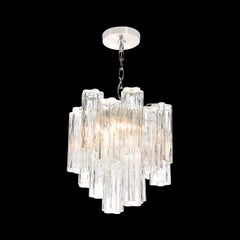 Mid-Century Modern 2-Tier Handblown Murano Translucent Glass Tronchi Chandelier