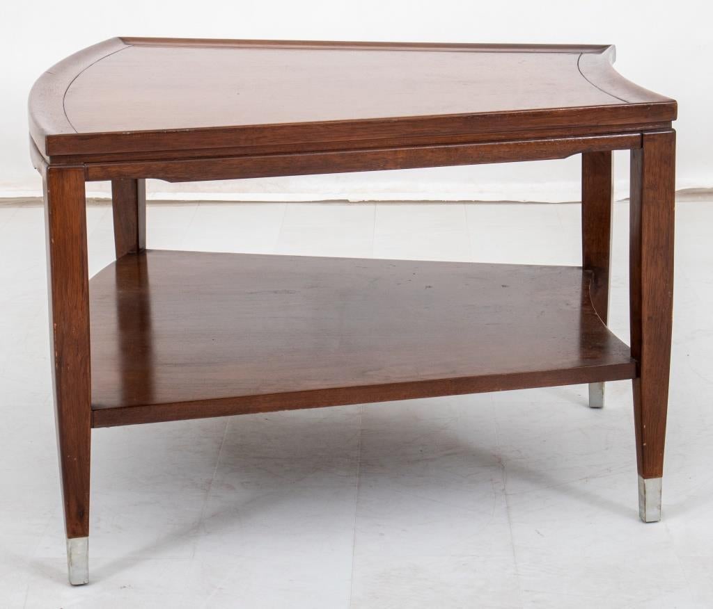 Mid-Century Modern 2 Tiered Wooden Side Table For Sale 1