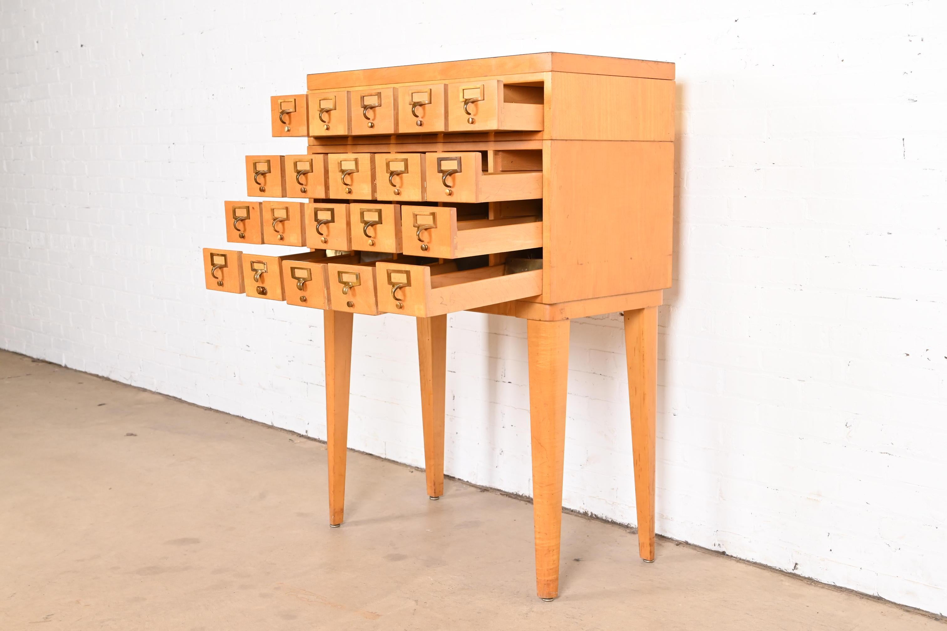 American Mid-Century Modern 20-Drawer Library Card Catalog by Remington Rand