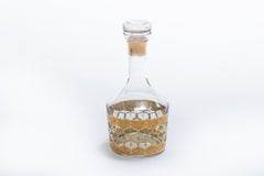 Mid-Century Modern 22-Karat Gold Moroccan Decanter and Wine Glasses Set