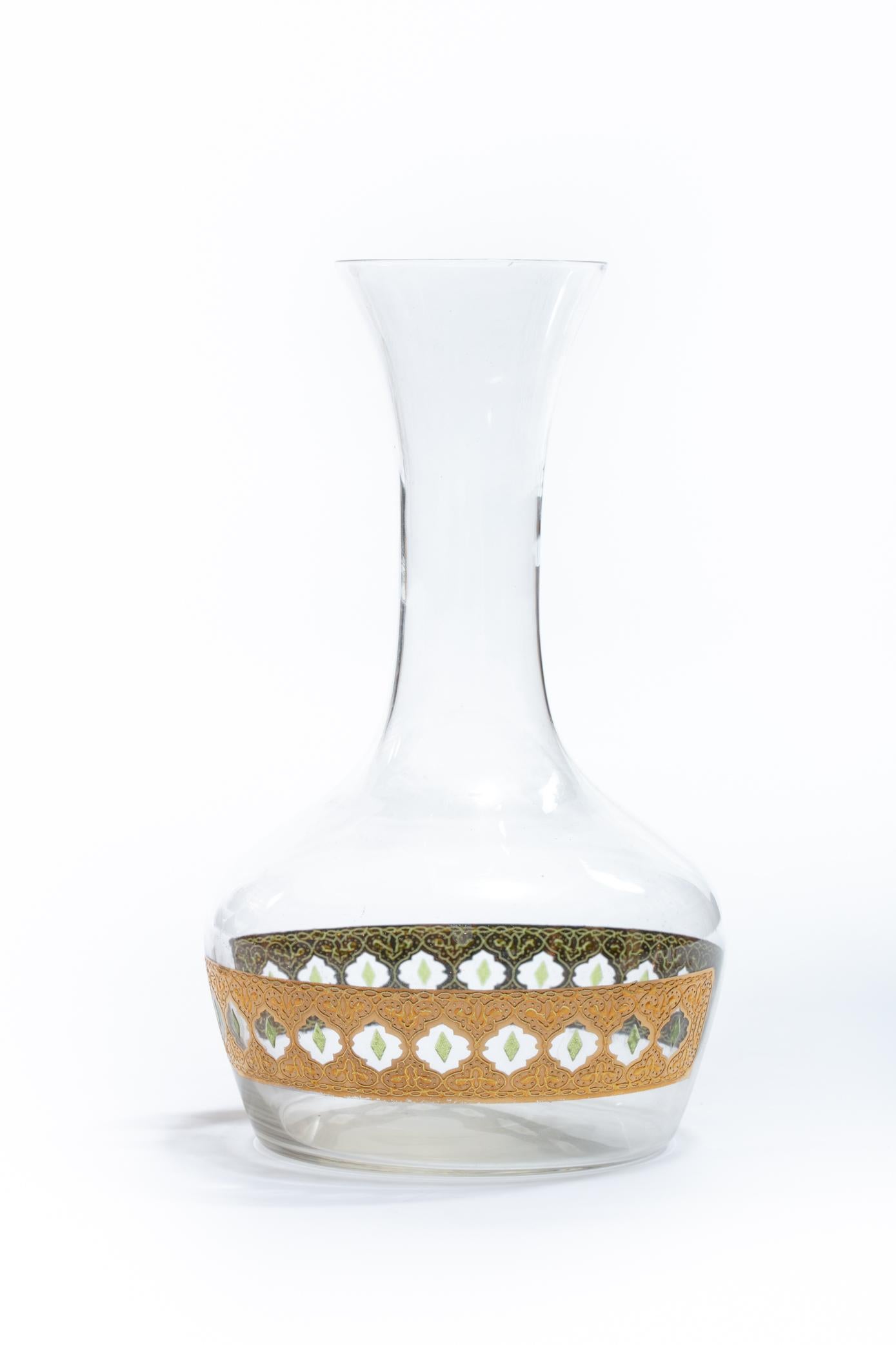 Mid-Century Modern Set de verres à vin et de carafes marocaines en or 22 carats du milieu du siècle dernier, c.C. 1965 en vente