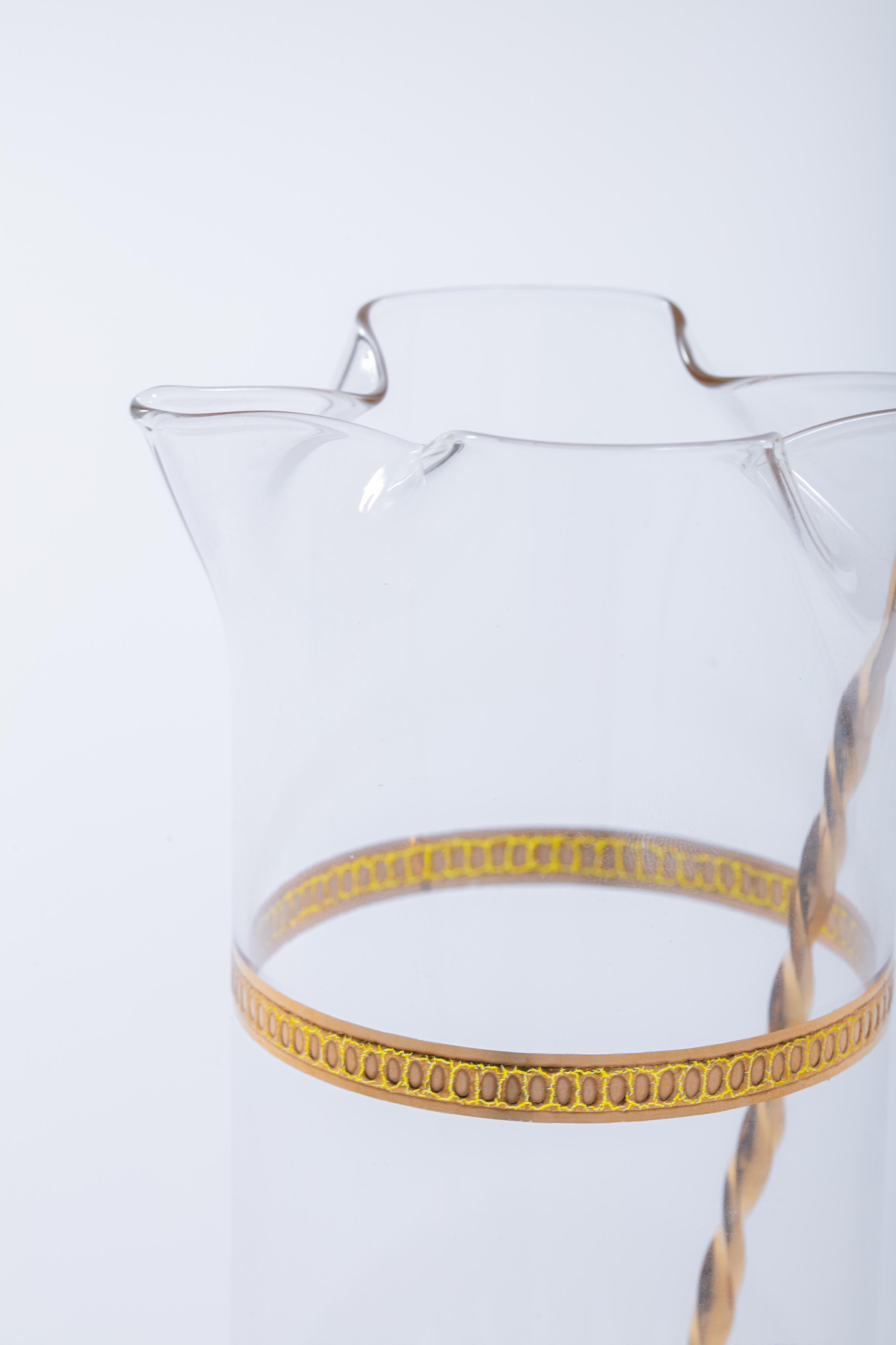 20th Century Mid-Century Modern 22 Karat Gold Cocktail Mixer and Six 4 oz Glasses Set