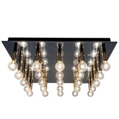 Mid-Century Modern 25 Bulb Flush Mount Light Fixture in the Manner of Sciolare