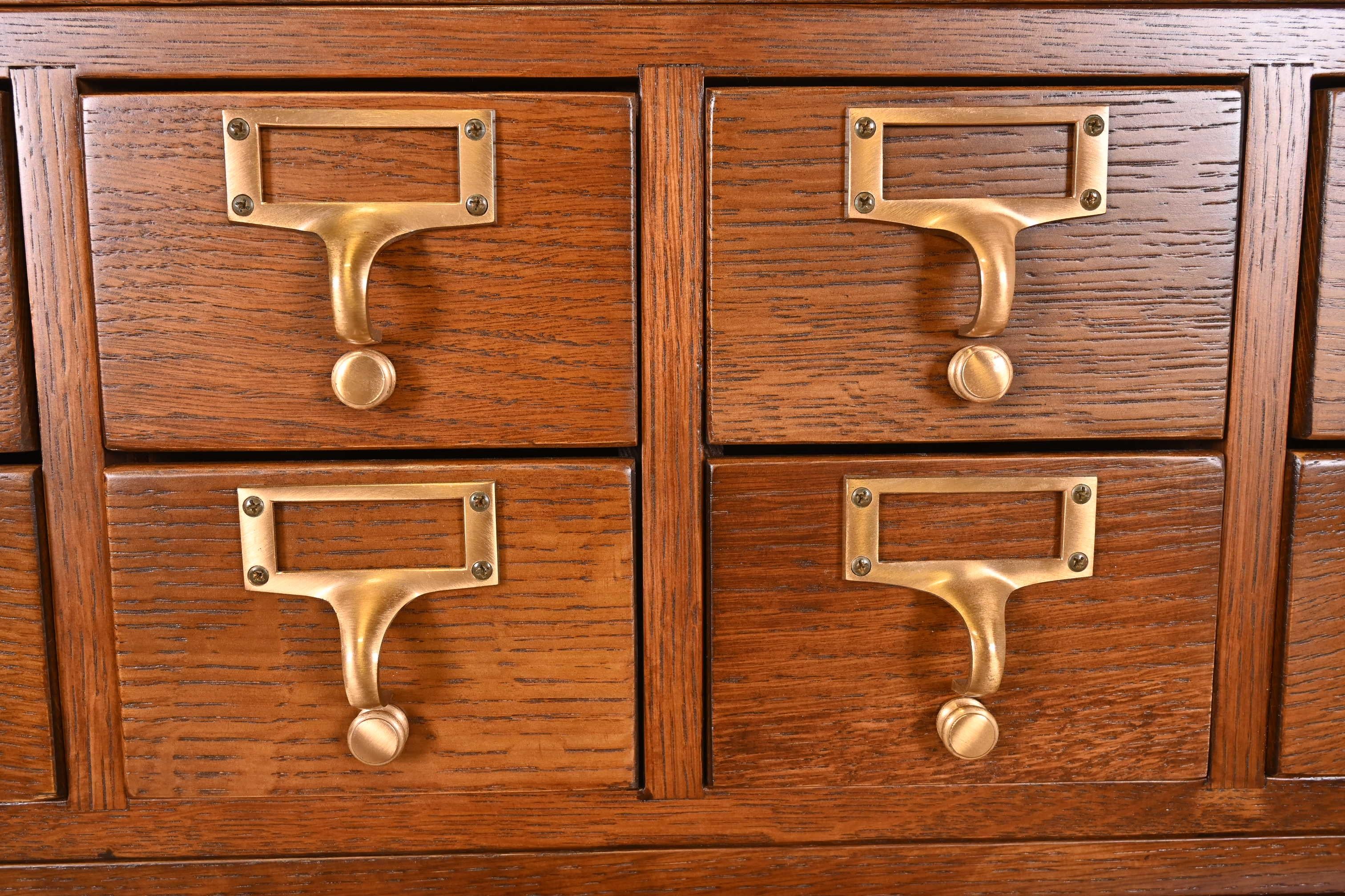 Mid-Century Modern 25-Drawer Oak Library Card Catalog, Newly Refinished 1