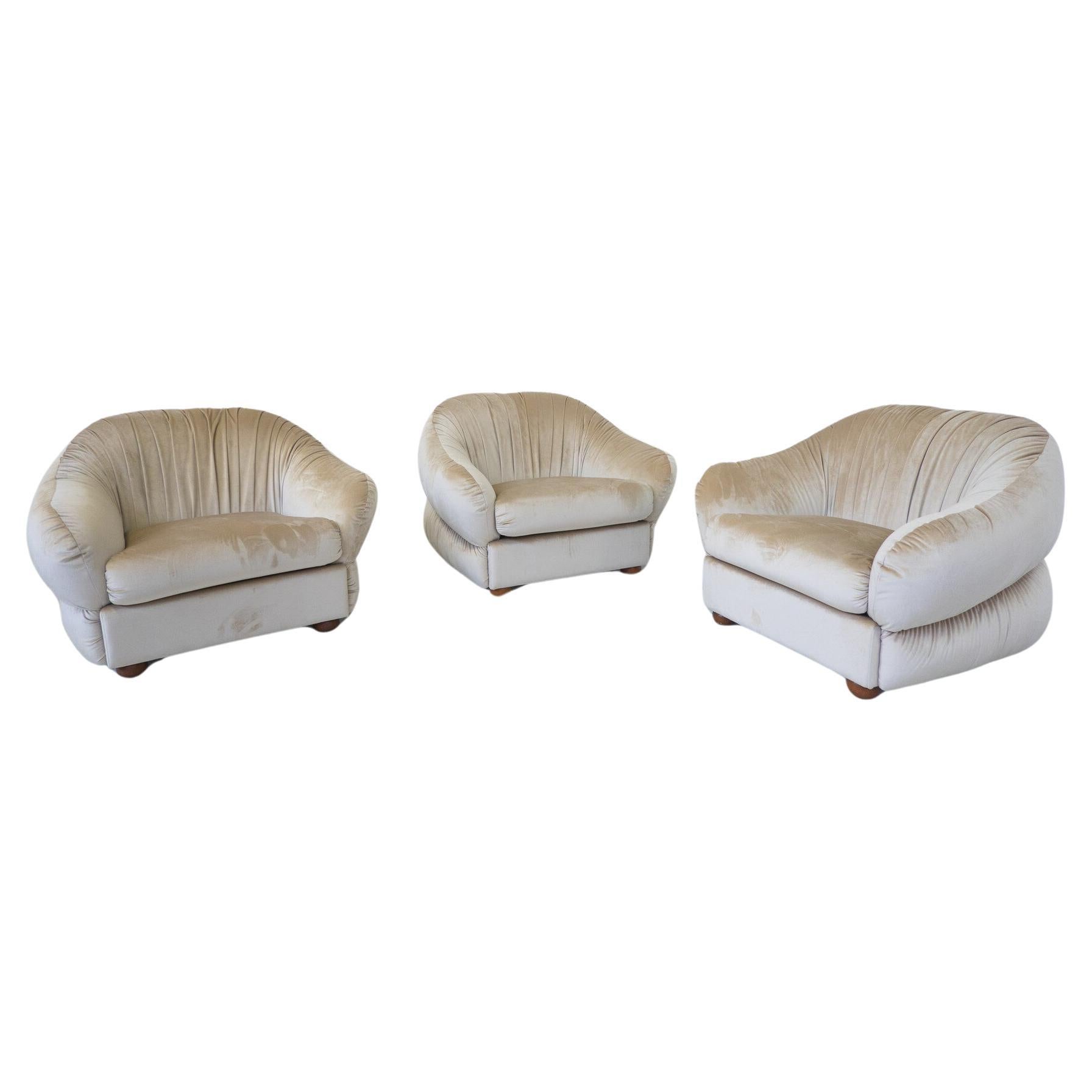 3 Sessel, Mid-Century Modern, Italien, 1960er Jahre, - Neue Polsterung