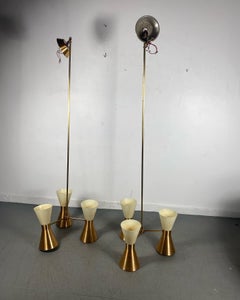 Mid-Century Modern 3-Cone "Hourglass" Hanging Pendant Attributed to Lightolier