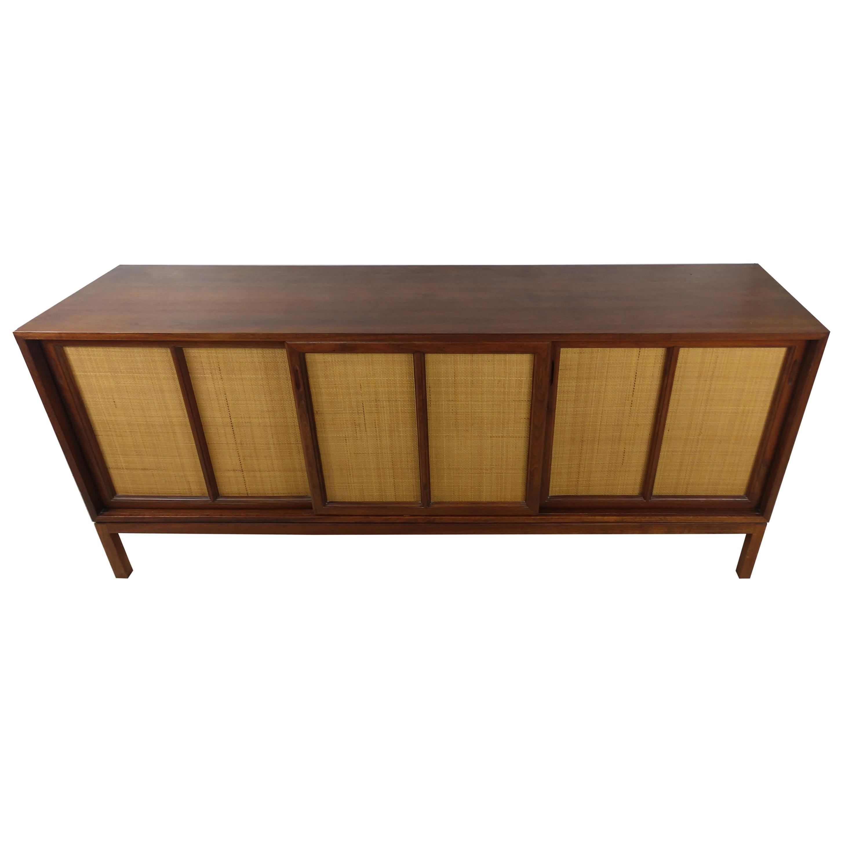 Exceptional Mid Century Chinese Red Lacquered Credenza at 1stDibs