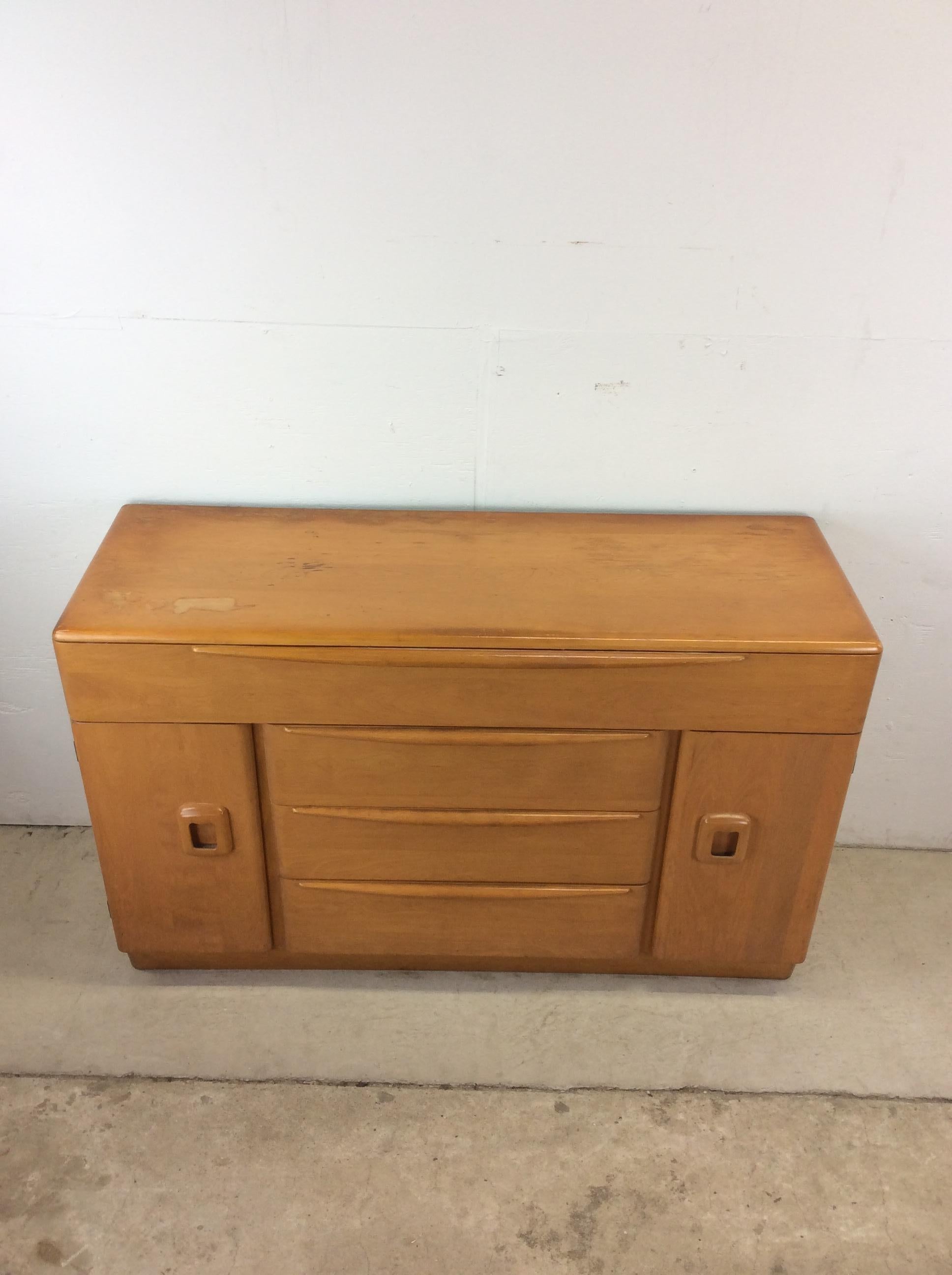 Mid Century Modern 3 Drawer Credenza by Heywood Wakefiled In Good Condition For Sale In Freehold, NJ