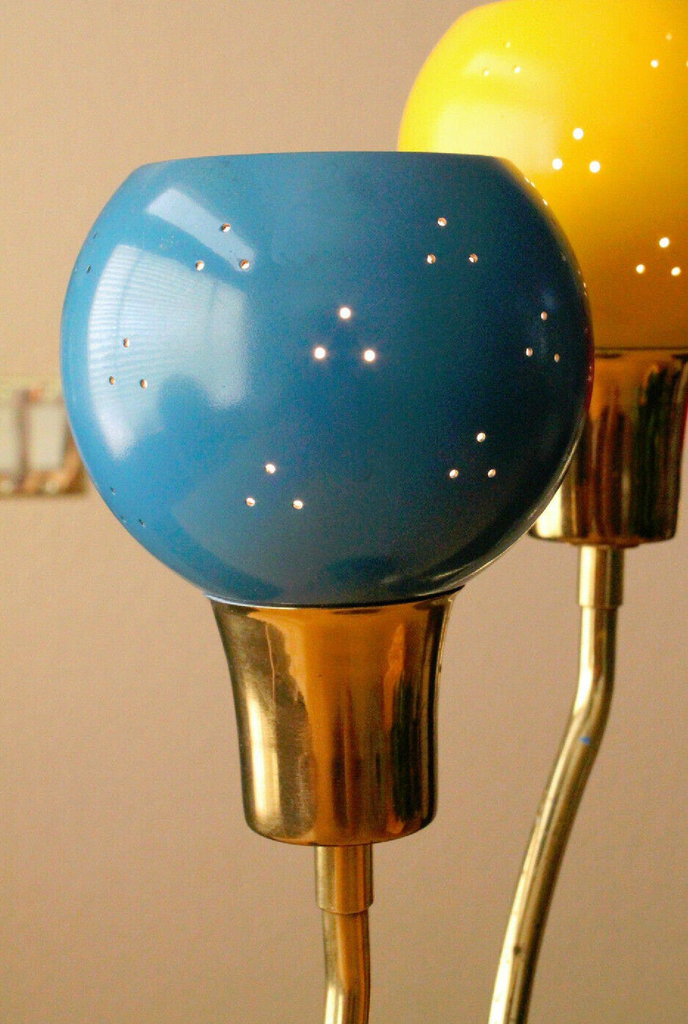 Américain Lampe de table à 3 lumières mi-siècle moderne par Laurel Triennale Italian Design 1950 en vente