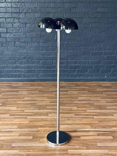 Mid-Century Modern 3-Orb Dome Chrome Floor Lamp