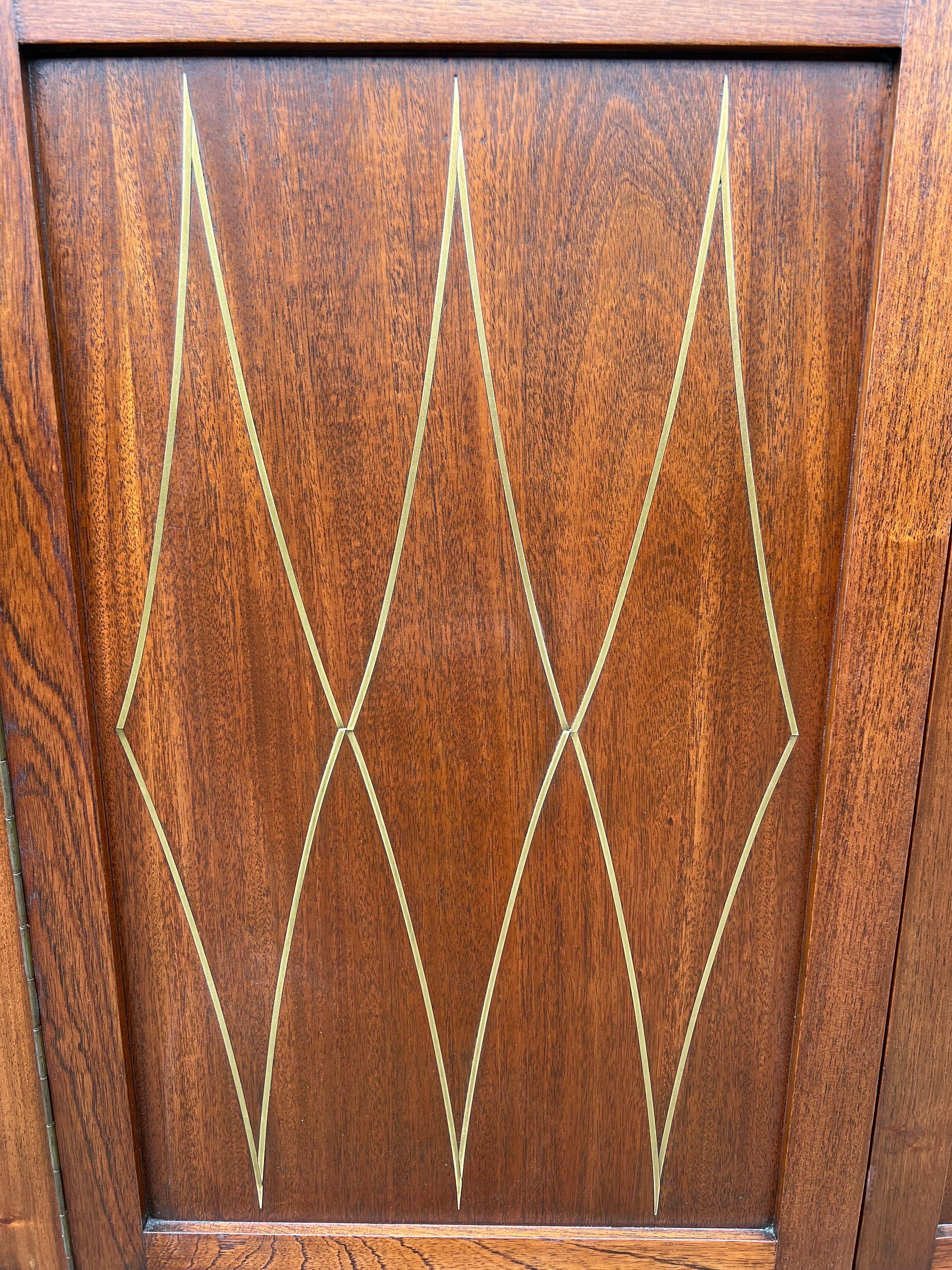 Mid-Century Modern 3 Panel Folding Screen or Room Divider For Sale 1