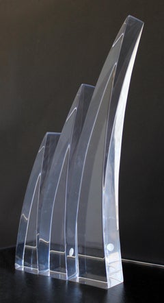 Mid-Century Modern 3-Piece Ritts Co Astrolite Lucite Abstract Table Sculpture