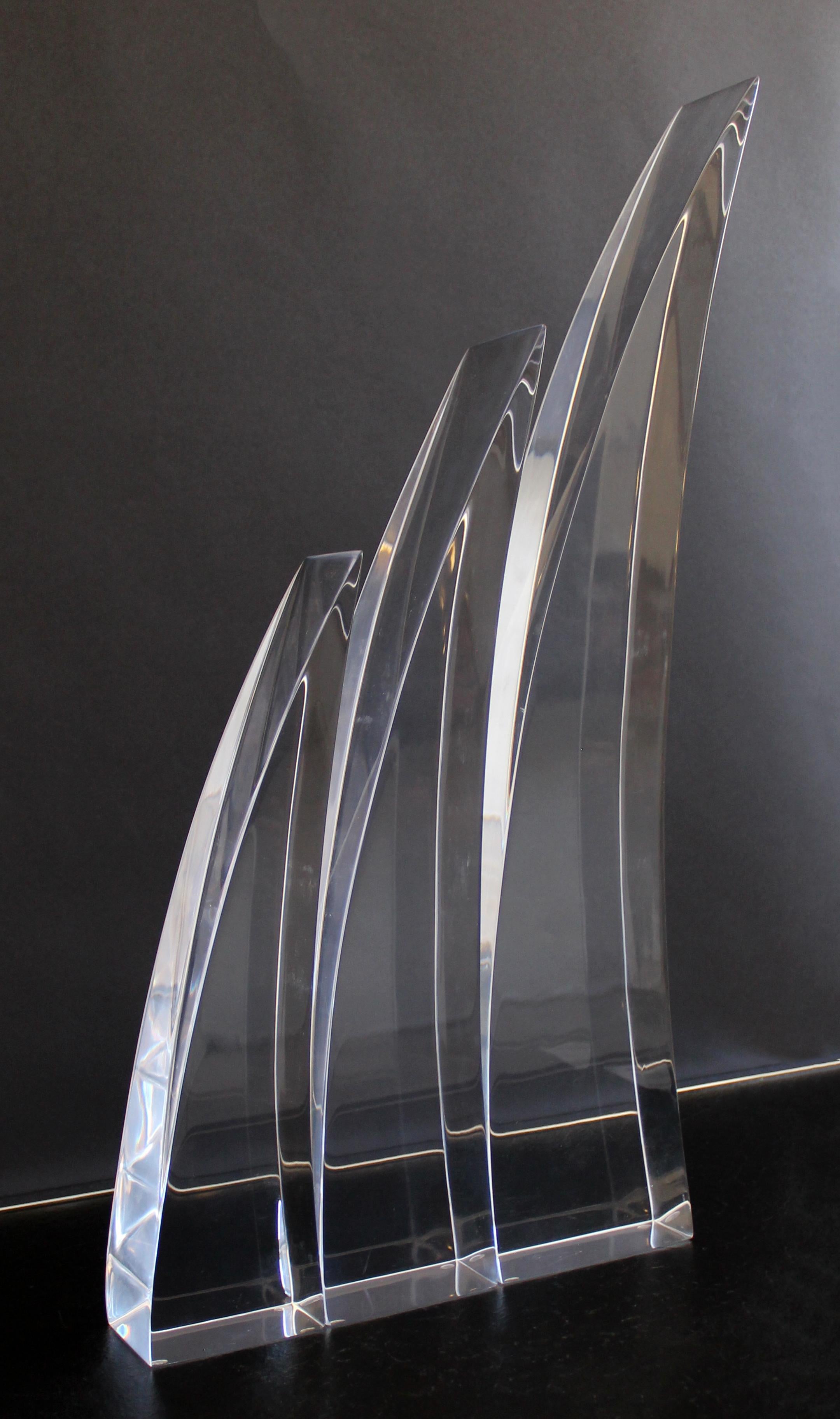 Mid-Century Modern 3-Piece Ritts Co Astrolite Lucite Abstract Table Sculpture In Good Condition In Keego Harbor, MI