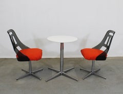 Mid-Century Modern 3-Piece Bistro Dining Set Chrome Lucite Chairs & Table
