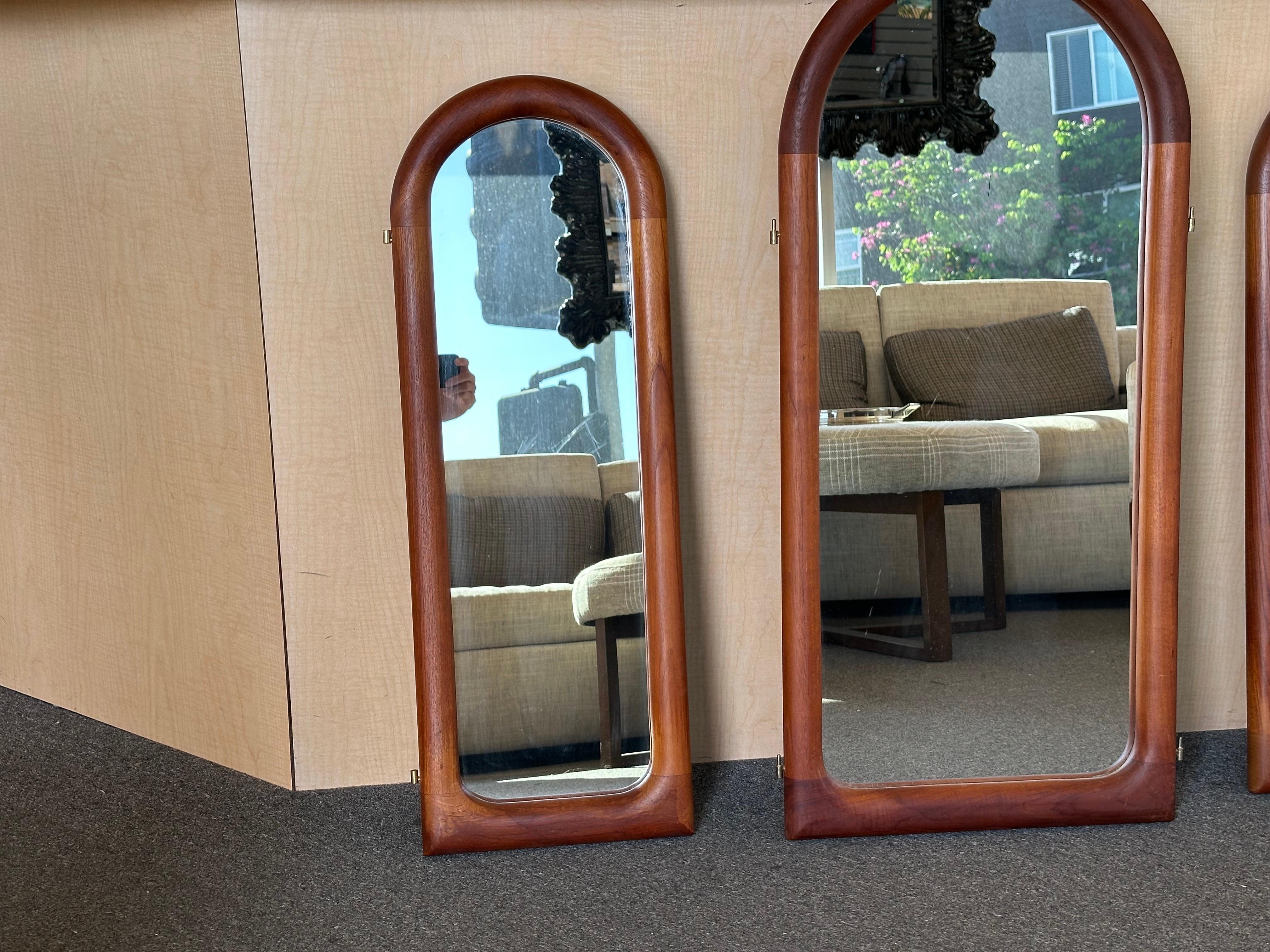 Mid-Century Modern 3 Piece Movable Teak Wall Mirror from Schionning & Elgaard For Sale 2