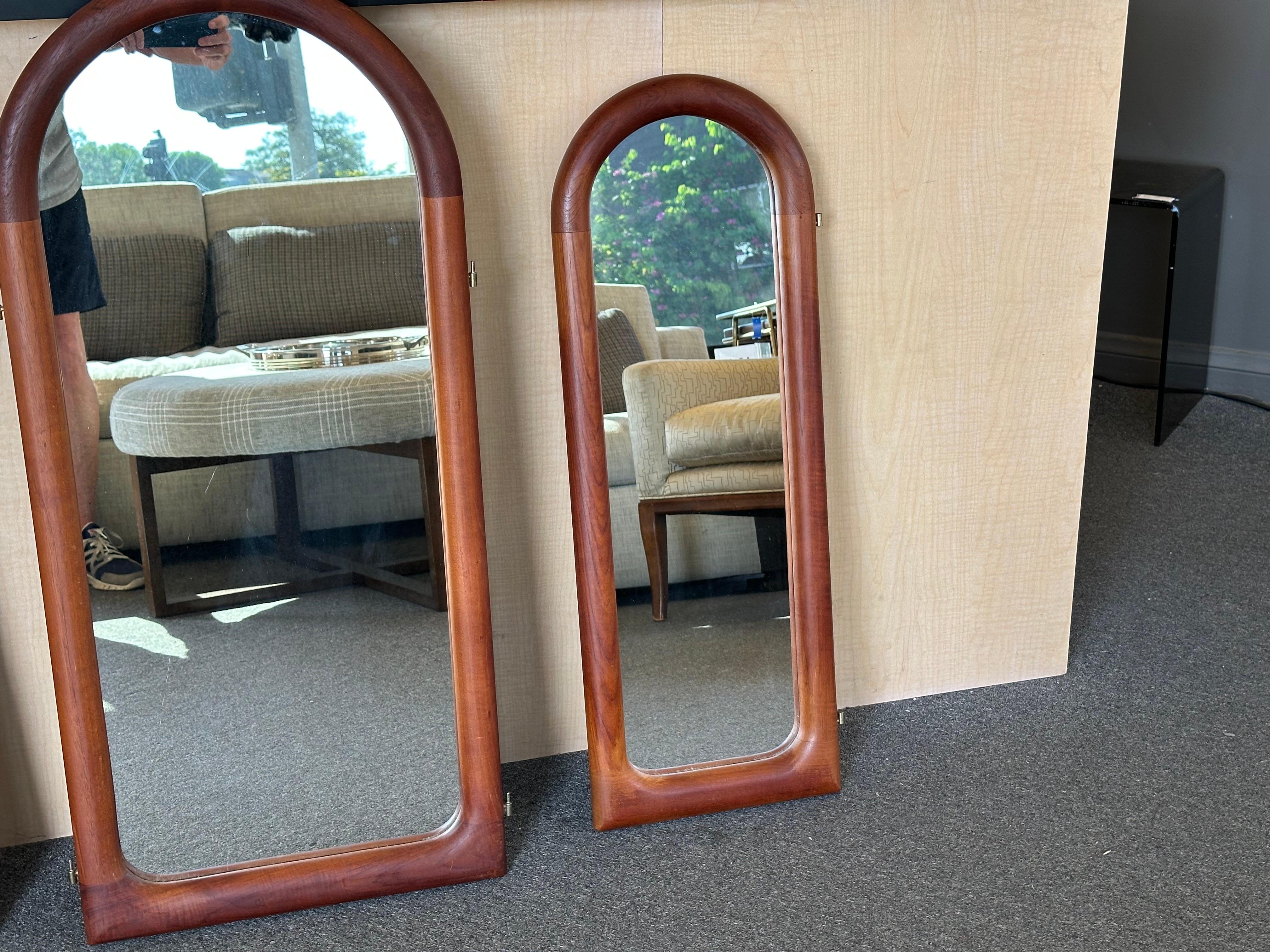 Mid-Century Modern 3 Piece Movable Teak Wall Mirror from Schionning & Elgaard For Sale 4
